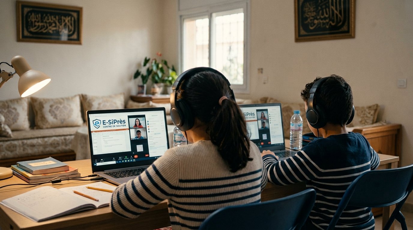 Élèves en cours à domicile